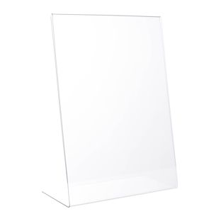Porta avvisi da banco a L, formato verticale, infrangibile, PET A4 