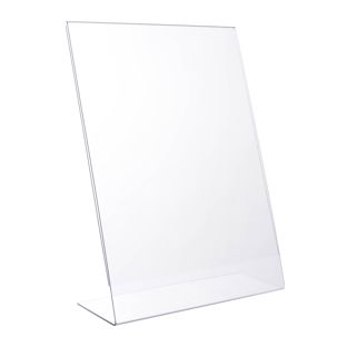 Porta avvisi da banco a L, formato verticale, infrangibile, PET A3