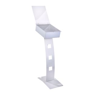 Porta brochure da terra Outdoor HILO con rotelle, 1x A4, metallo 