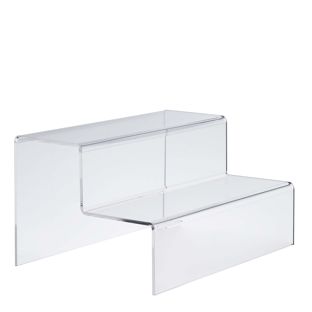 Espositore a scaletta, acrilico 300 x 170 x 220 mm  | trasparente  | a 2 gradini 
