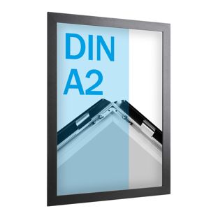 Cornice a scatto "Hardline" A2, 33 mm, nera, squadrata 