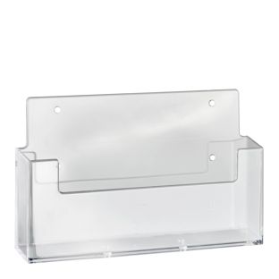 Porta brochure da parete, 1 scomparto, polistirolo, trasparente, Taymar 