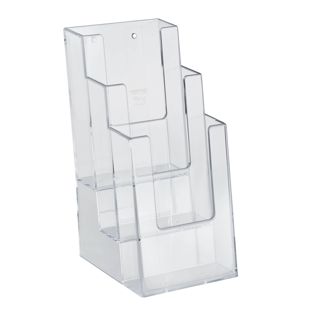 Porta brochure, polistirolo, formato verticale, Taymar 3 x 1/3 A4 