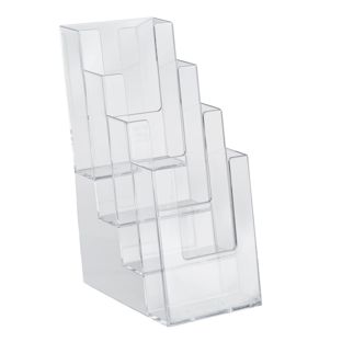 Porta brochure, polistirolo, formato verticale, Taymar 4 x 1/3 A4 