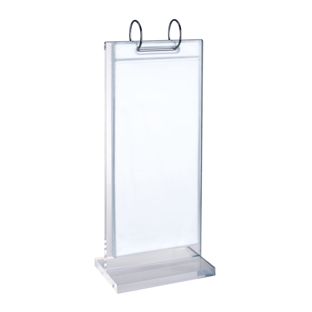 Porta avvisi da banco a T FLIP con meccanismo ad anelli e tasche in PVC 1/3 A4