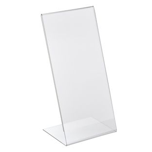 Porta avvisi da banco a L, acrilico 1/3 A4  | verticale 
