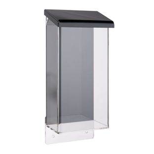 Porta brochure resistente alle intemperie con coperchio, nero 1/3 A4 