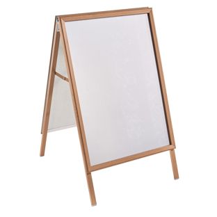 Cavalletto pubblicitario A1 Outdoor SOLID-STOP 32 mm | Ad angolo squadrato  | effetto legno chiaro 