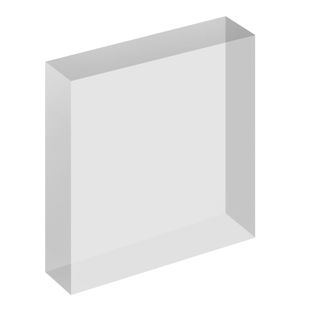 Blocco acrilico, trasparente 100 x 100 x 25 mm 
