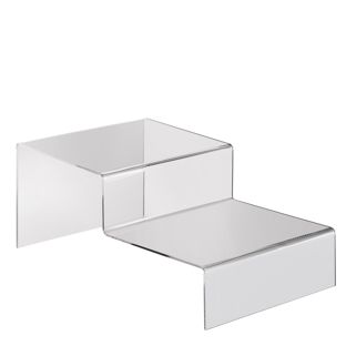 Espositore a scaletta, acrilico 150 x 100 x 260 mm  | trasparente  | a 2 livelli 