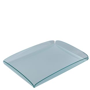 Vassoio decorativo, acrilico trasparente|verde  | brillante  | 395 x 290 x 30 mm 