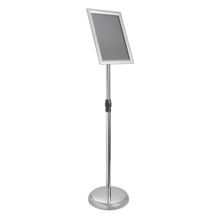 Espositore a leggio ELEVATE A4 di altezza regolabile con cornice a scatto argento  | Ad angolo squadrato 
