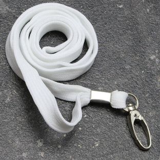 Lanyard, 10 mm di larghezza bianco  | con clip moschettone 