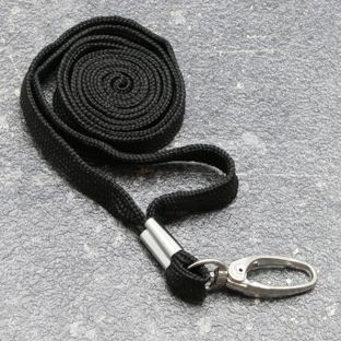 Lanyard, 10 mm di larghezza nero  | con clip moschettone 