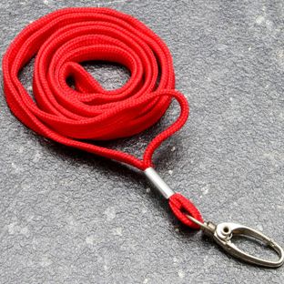 Lanyard, 10 mm di larghezza rosso  | con clip moschettone 