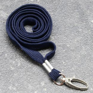 Lanyard, 10 mm di larghezza blu scuro
  | con clip moschettone 