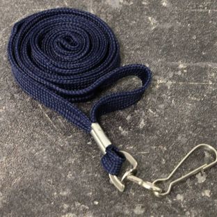 Lanyard, 10 mm di larghezza blu scuro
  | con gancio metallico girevole 