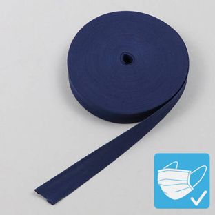 Nastro sbieco di poliestere, 20 mm, rotolo con 25 m blu scuro
 