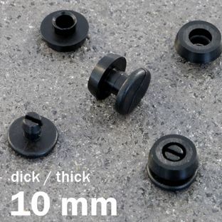 Occhielli a pressione in plastica, versione spessa nero  | 10 mm