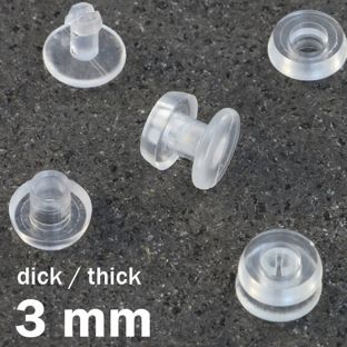 Occhielli a pressione in plastica, versione spessa trasparente  | 3 mm