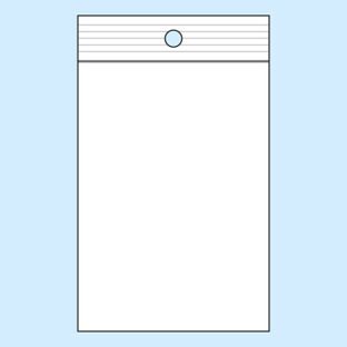 Sacchetti con chiusura ZIP con foro rotondo, plastica PE 70 x 100 mm 