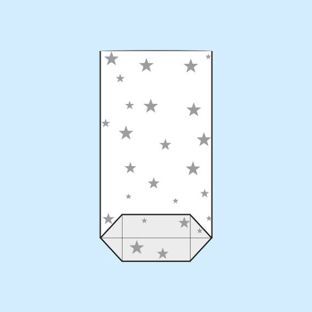 Sacchetti a fondo incrociato, plastica OPP, con stelle 95 x 160 mm 
