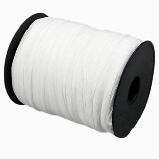 Cordino elastico in bobina, 6 mm, bianco, extra morbido (rotolo con 200 m) 