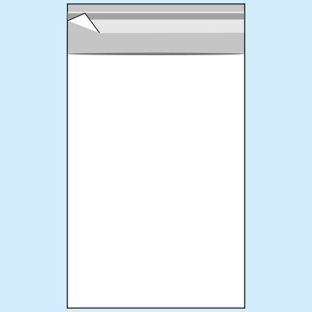 Buste con patella di chiusura, plastica OPP, trasparente 105 x 150 mm 
