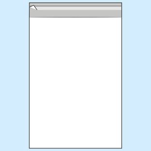 Buste con patella di chiusura, plastica OPP, trasparente 310 x 440 mm - A3 