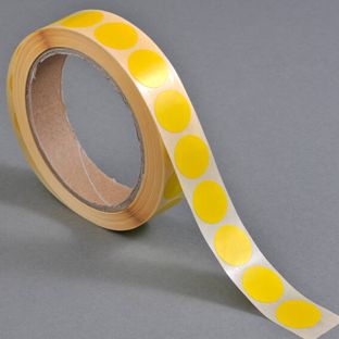 Bollini adesivi colorati, giallo scuro  | 13 mm