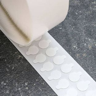 Bollini biadesivi, acrilato puro, 0,5 mm di spessore, forte/forte 20 mm | 3000 pz