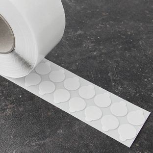 Bollini biadesivi, acrilato puro, 1 mm di spessore, forte/forte 25 mm | 3000 pz