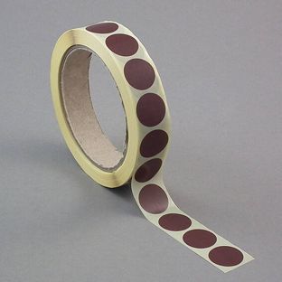 Bollini adesivi colorati in carta marrone scuro  | 30 mm