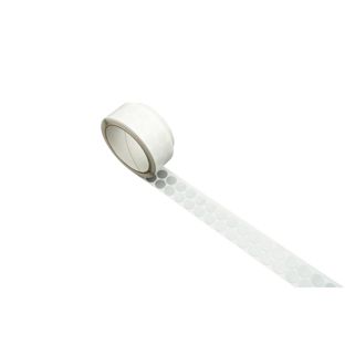 Bollini adesivi in tessuto, argento 25 mm | 1000 pz | 2 file 