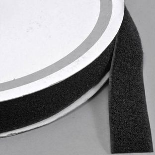 Nastro a strappo per cucitura, asola (femmina) rotolo con 25 m 30 mm | nero 