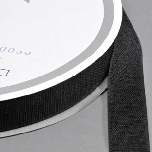 Nastro a strappo per cucitura, uncino (maschio) rotolo con 25 m 30 mm | nero 