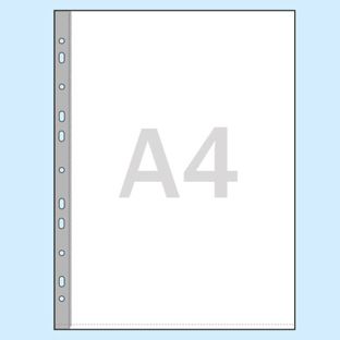Buste per raccoglitori, A4 Margine per l'archiviazione: bianco rinforzato, con euro slot  | 80 µm