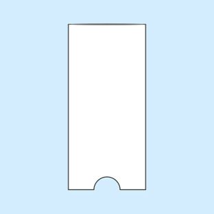 Tasche rettangolari, lato corto aperto 35 x 75 mm 