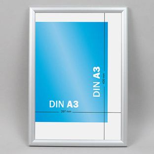 Cornice a scatto A3 standard argento  | 17 mm | Ad angolo squadrato 