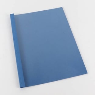 Cartellina a rilegatura termica A4, struttura in pelle, 30 fogli, blu | 3 mm | 250 g/m²