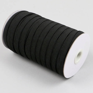 Cordino elastico in bobina, 10 mm, nero (rotolo con 80 m) 
