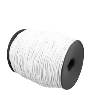 Cordino elastico in bobina, 2,5 mm, bianco (rotolo con 200 m) 