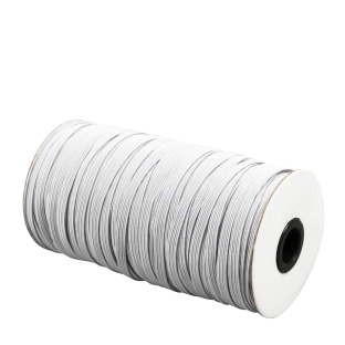 Cordino elastico in bobina, 5-6 mm, bianco sporco (rotolo con 100 m) 