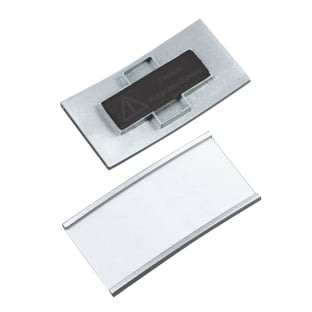 Targhette portanome, magnetico, Meet 35 Magnete argento 