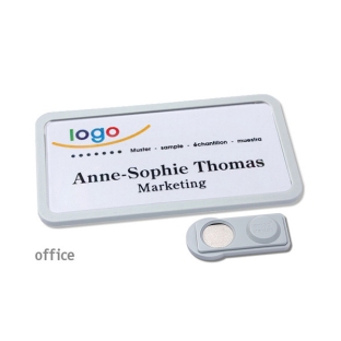 Targhette portanome Office 40 magnete smag® grigio chiaro 