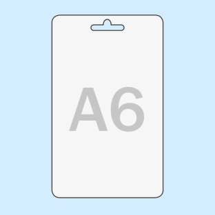 Buste porta badge A6, formato verticale, PVC rigido con euro slot 