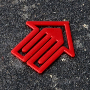 Graffetta a freccia, 30 mm, di plastica, rosso 