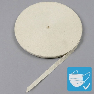 Nastro di twill, cotone 10 mm | bianco grezzo