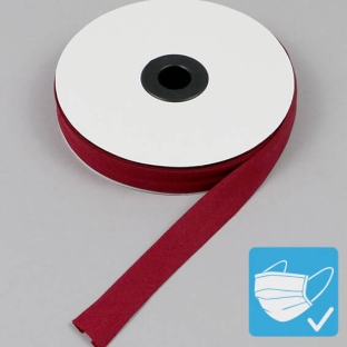 Nastro sbieco, cotone e poliestere, 20 mm, rotolo con 25 m rosso scuro
