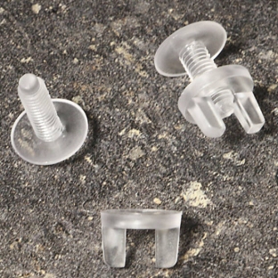 Viti vichinghe in plastica, trasparente 4,8 mm di diametro, 18 mm di lunghezza